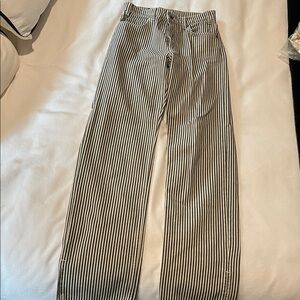 Anine Bing Striped Black and White Pants
